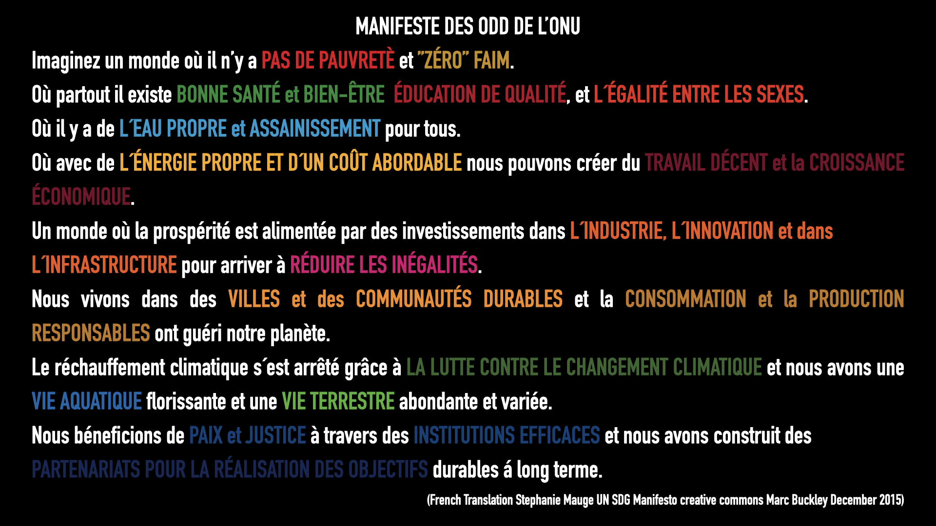 French SDG Manifesto Black